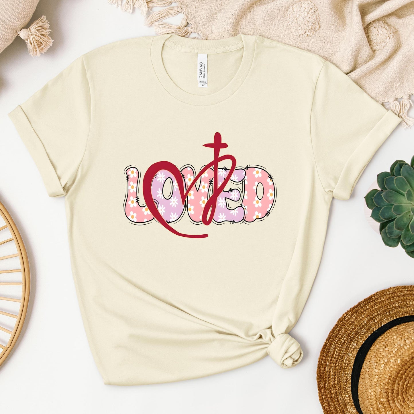 Loved Floral Cross