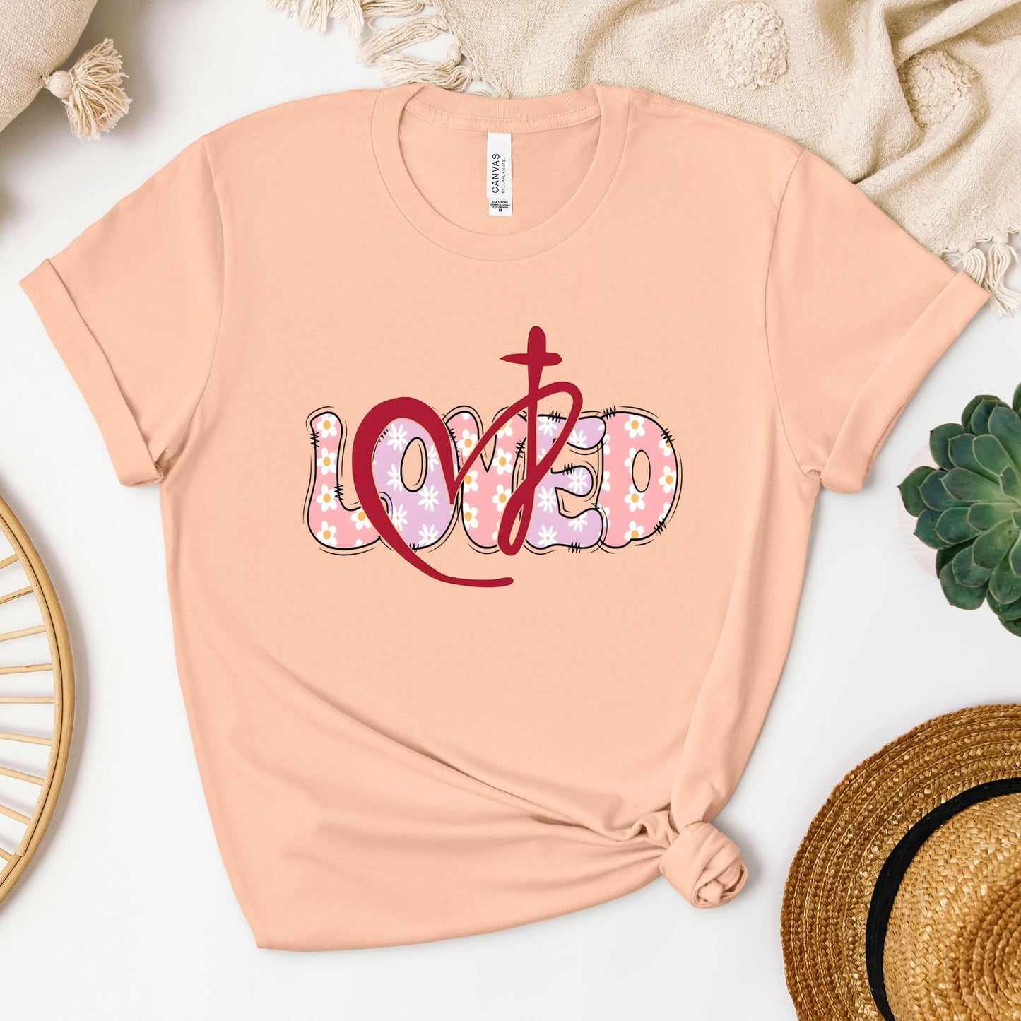 Loved Floral Cross
