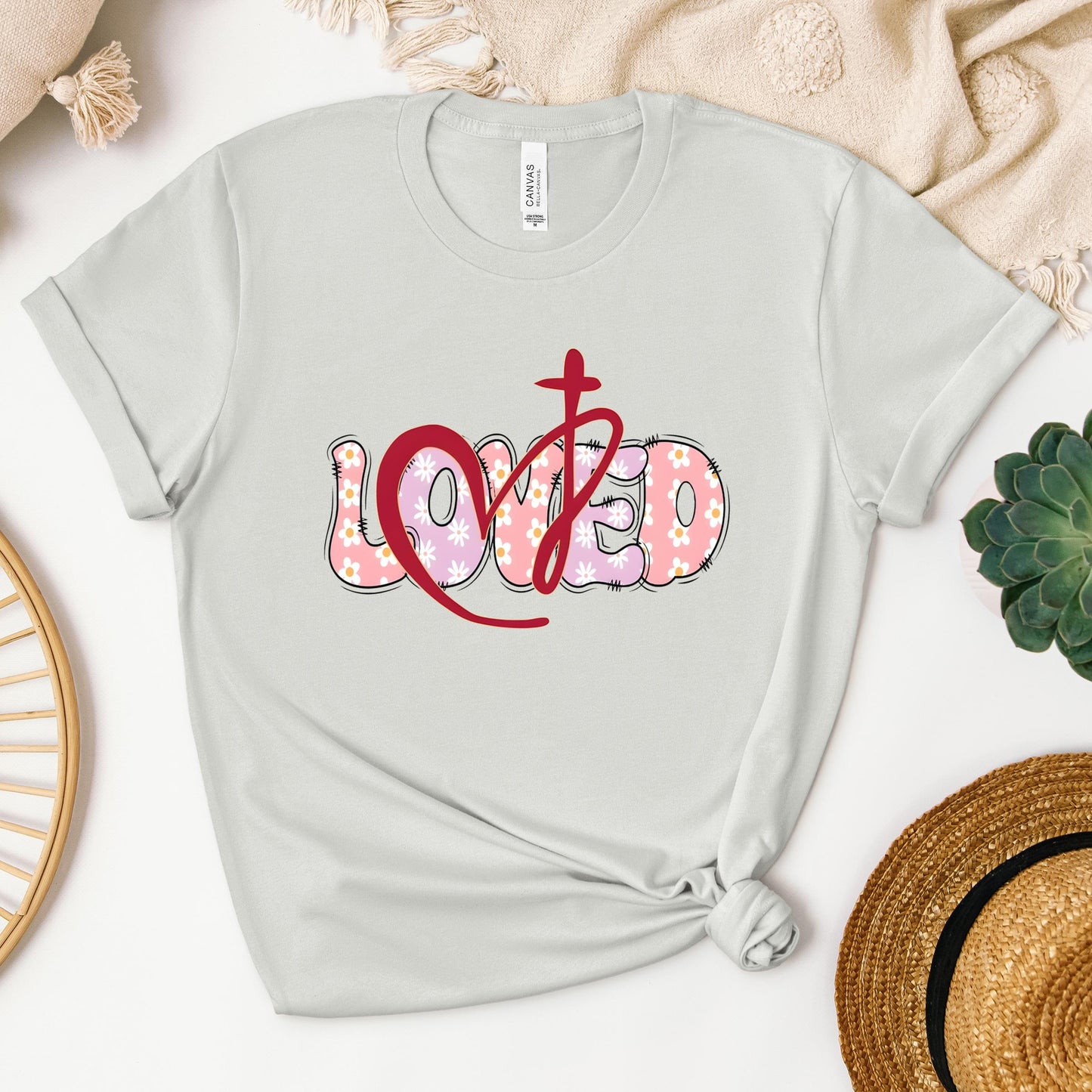 Loved Floral Cross