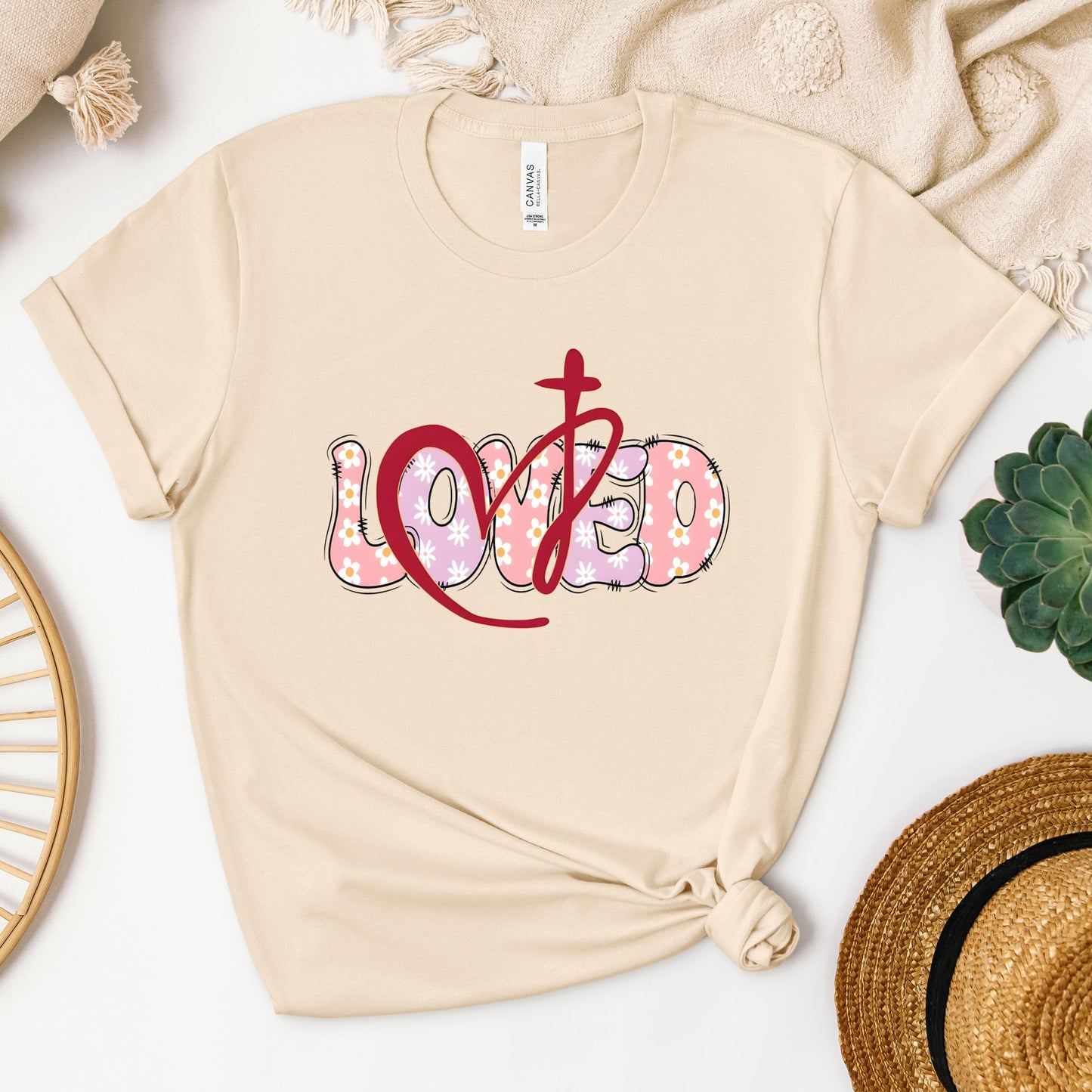 Loved Floral Cross