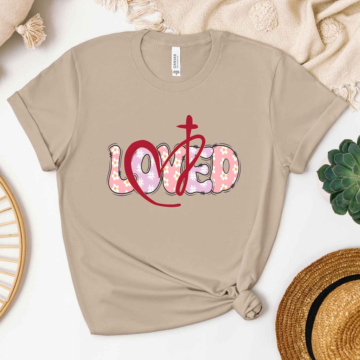 Loved Floral Cross