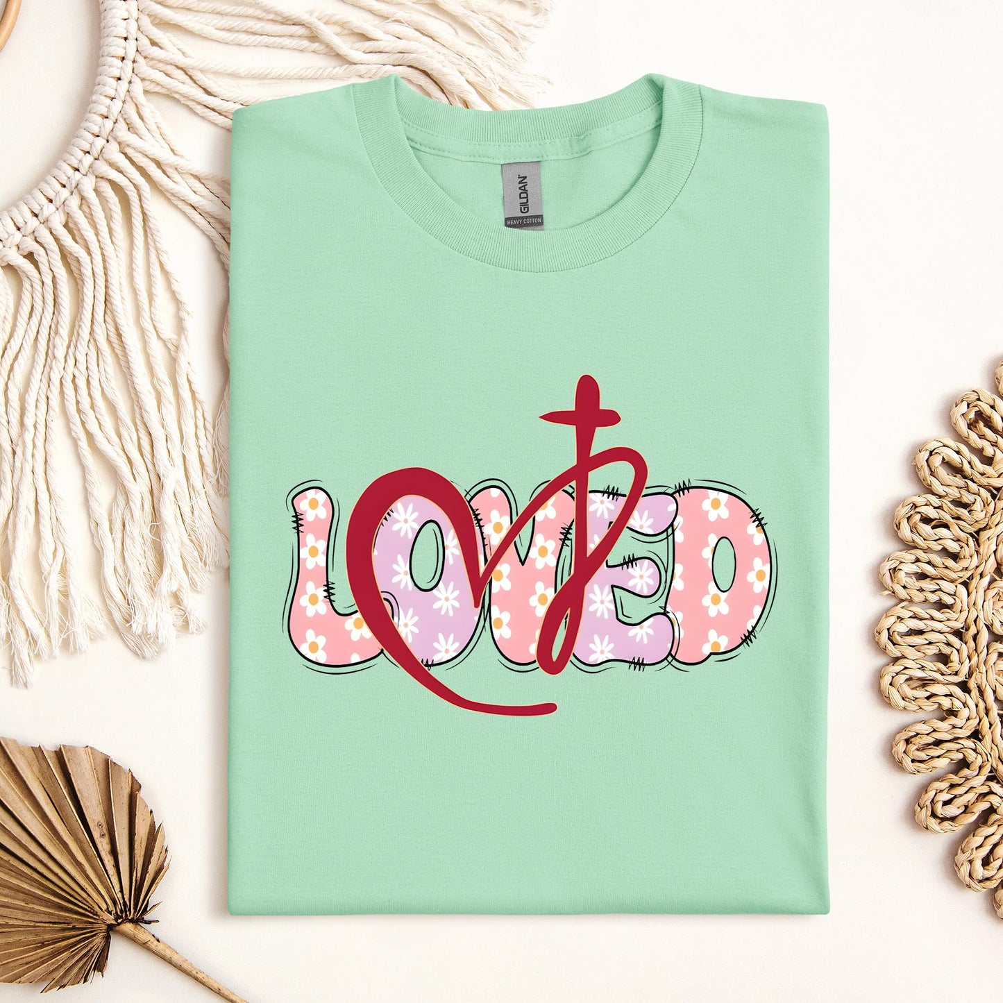 Loved Floral Cross