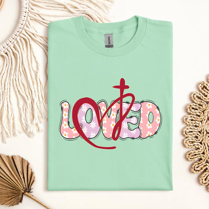 Loved Floral Cross