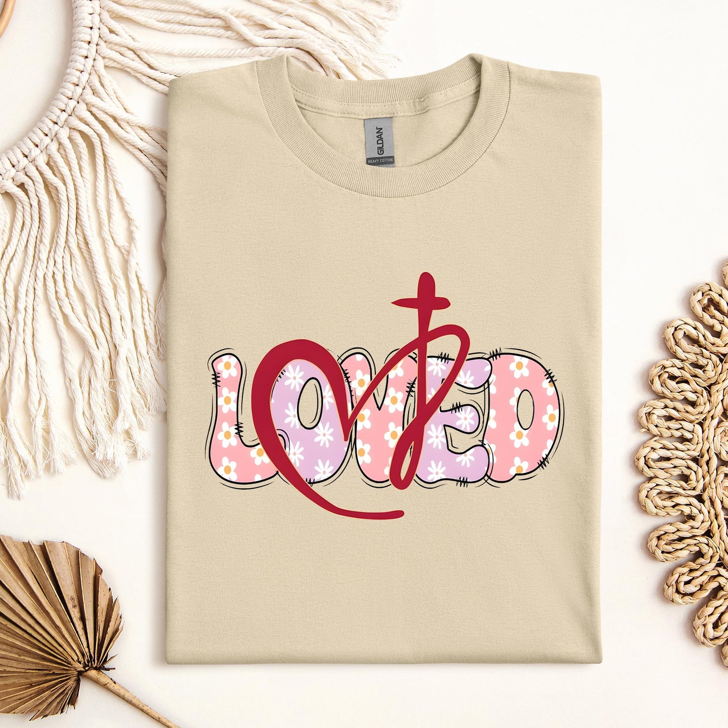 Loved Floral Cross