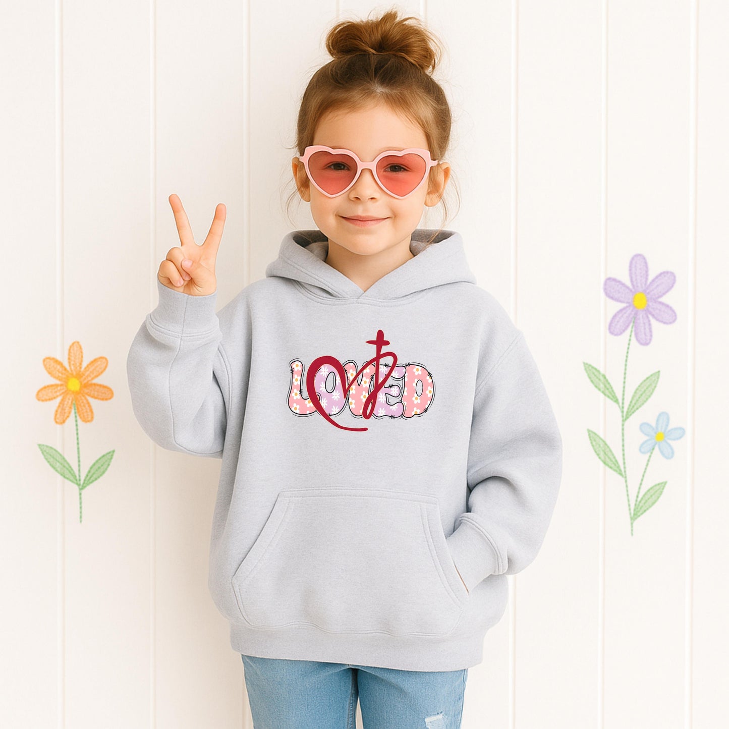Loved Floral Cross