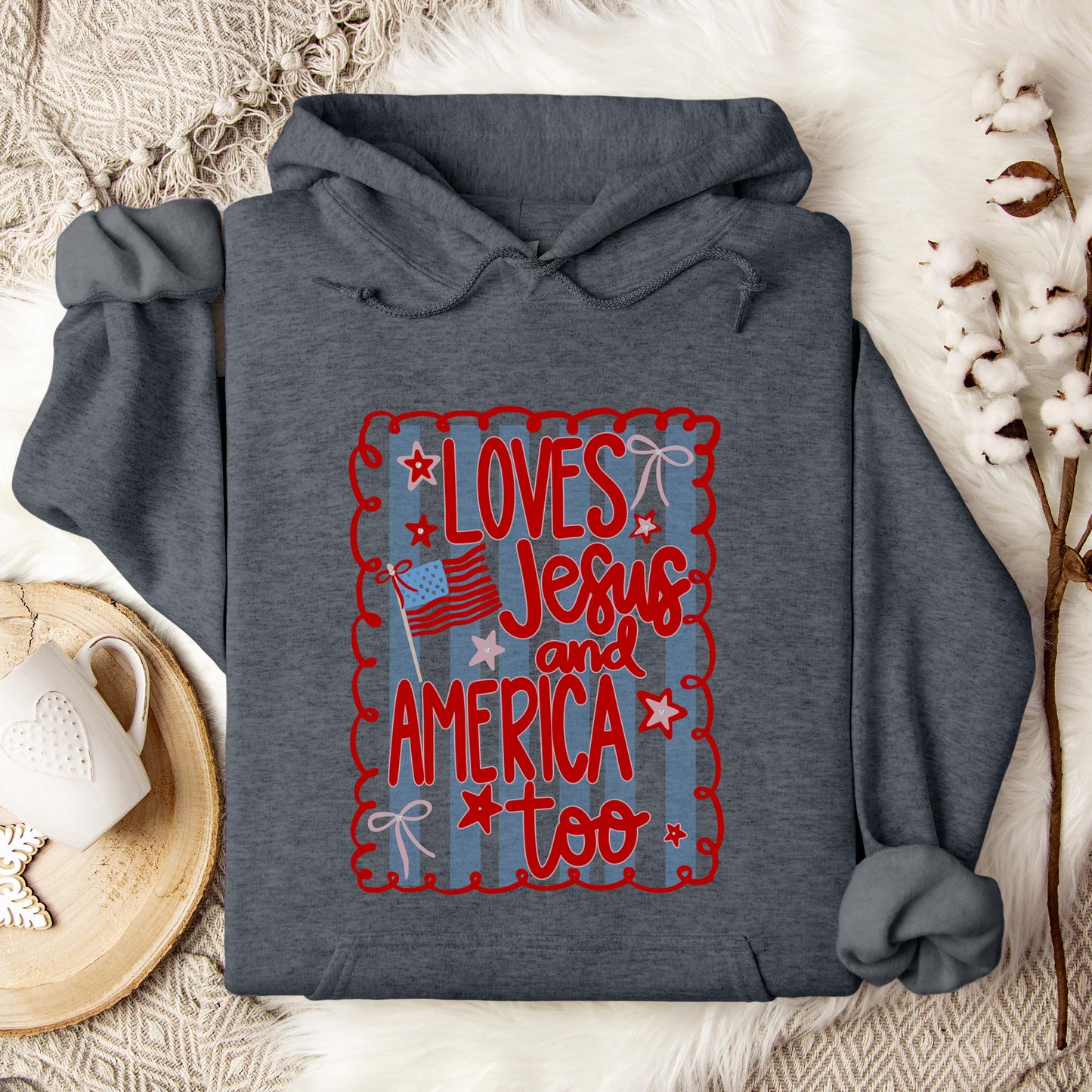 Loves Jesus And America Too 3 Hoodie