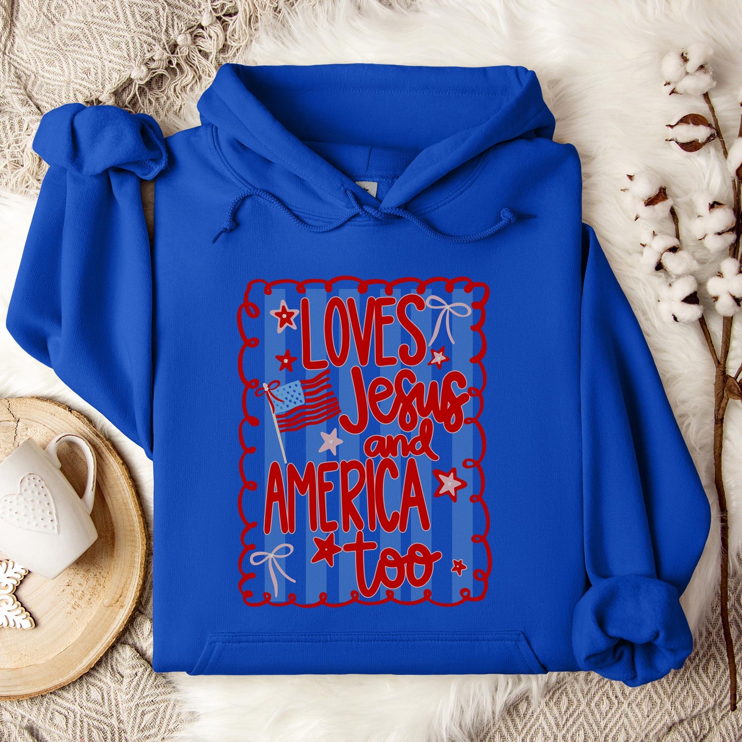 Loves Jesus And America Too 3 Hoodie