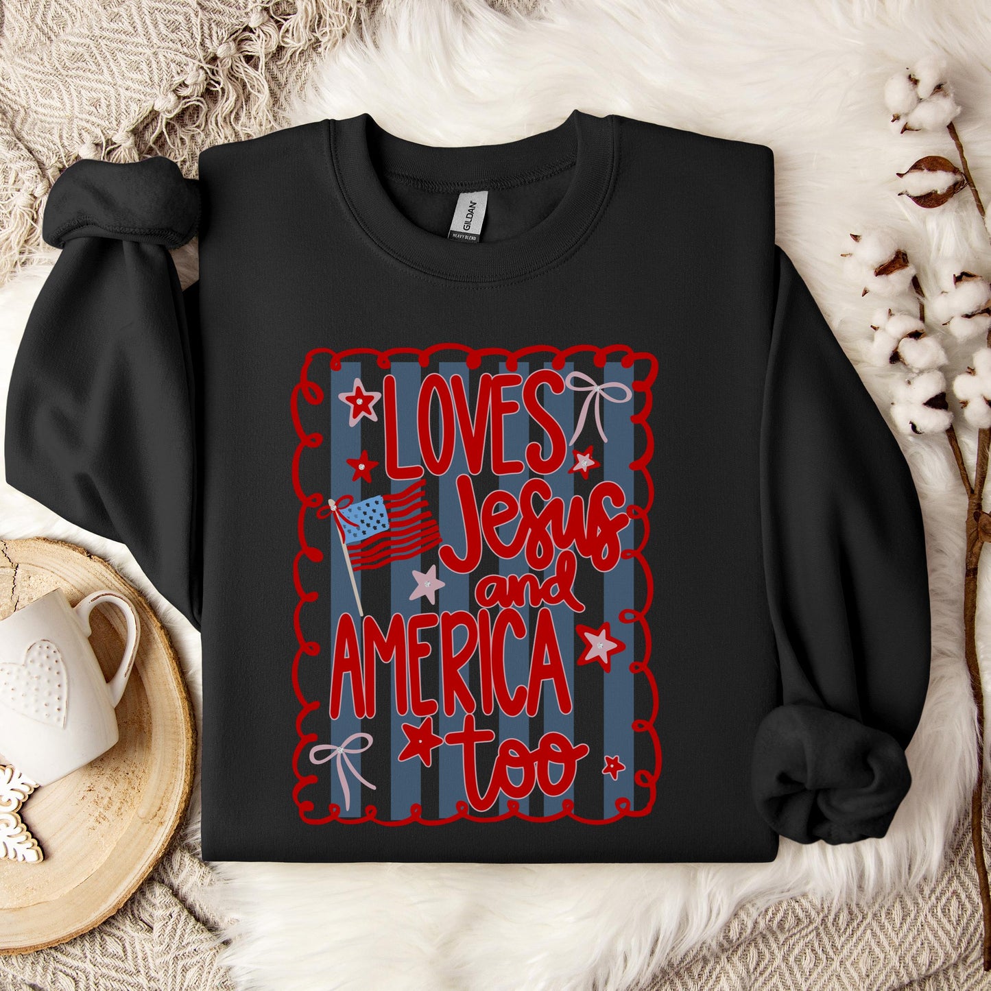Loves Jesus And America Too 3 Sweatshirt