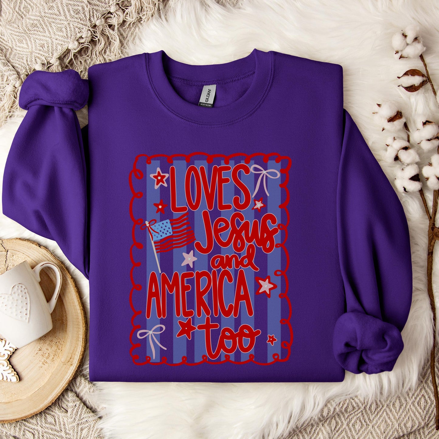 Loves Jesus And America Too 3 Sweatshirt