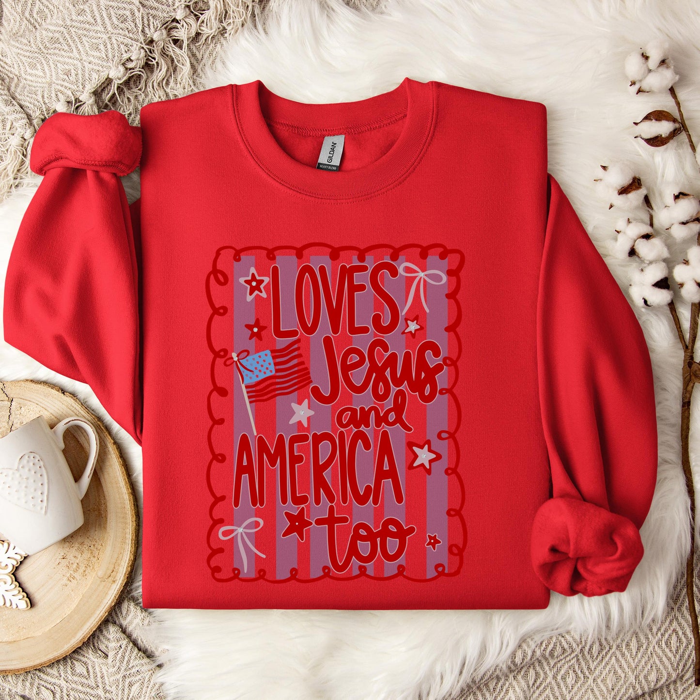 Loves Jesus And America Too 3 Sweatshirt