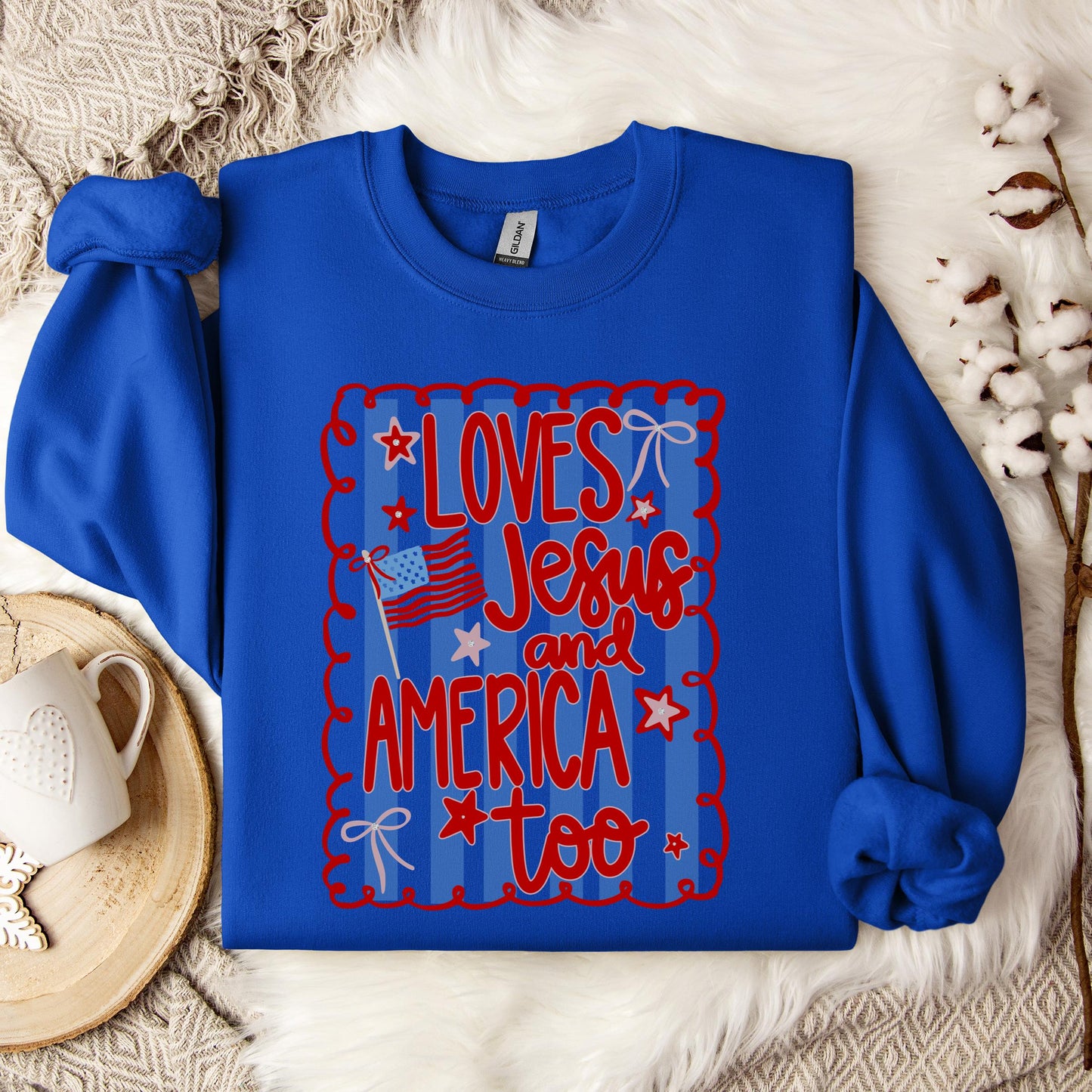 Loves Jesus And America Too 3 Sweatshirt