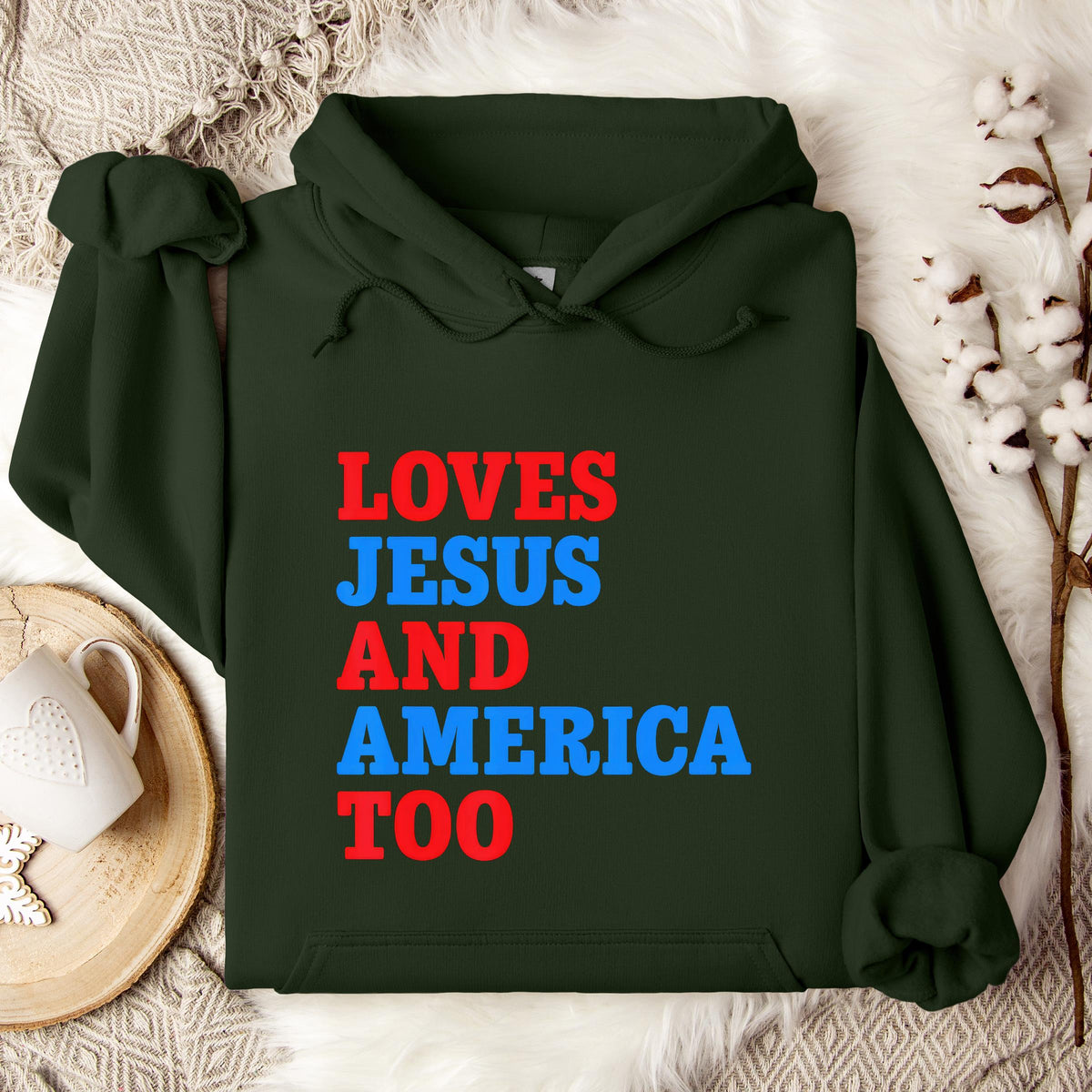 Loves Jesus and America Too 2 Hoodie
