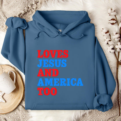 Loves Jesus and America Too 2 Hoodie