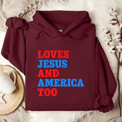 Loves Jesus and America Too 2 Hoodie