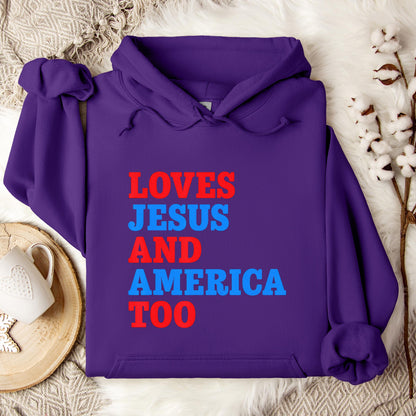 Loves Jesus and America Too 2 Hoodie