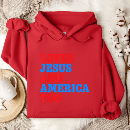 Loves Jesus and America Too 2 Hoodie