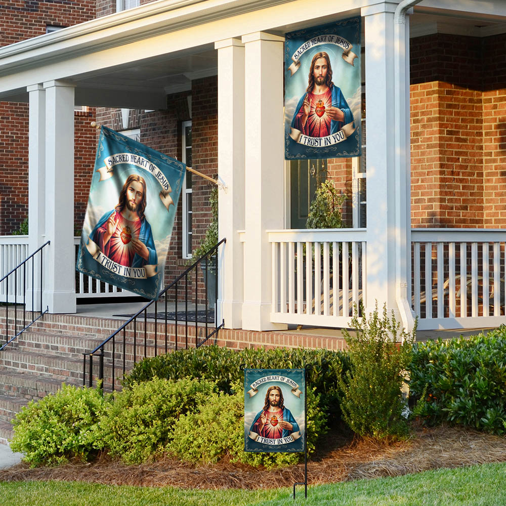 Sacred Heart Of Jesus I Trust In You Flag