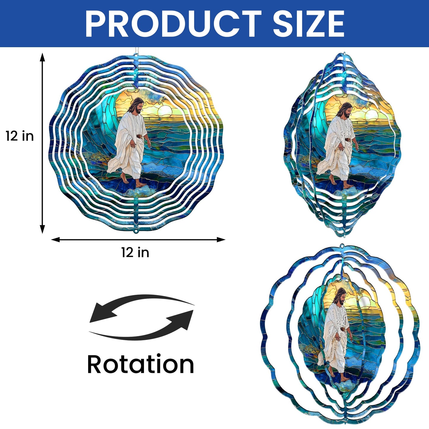 Jesus Walks on Water Wind Spinner