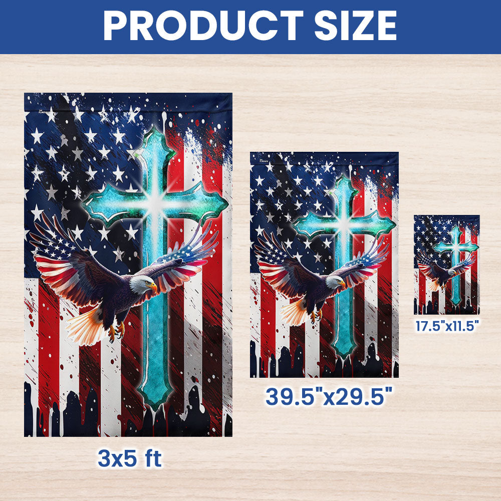Flagwix American Flag - Eagle Patriot Christian Cross 4th of july Flag