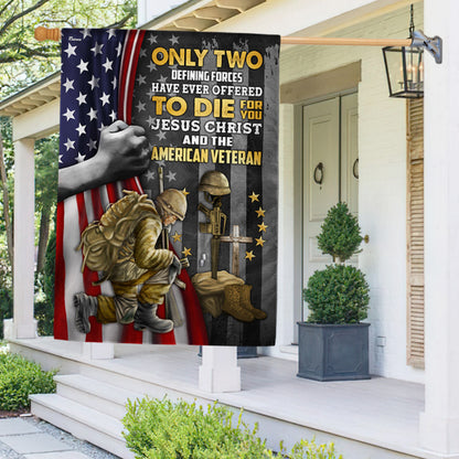 Jesus Christ And The American Veteran Flag, Veterans Day Decor