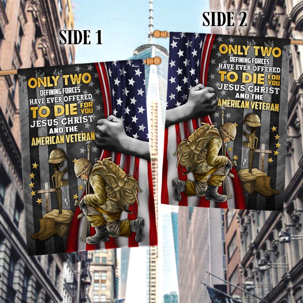 Jesus Christ And The American Veteran Flag, Veterans Day Decor