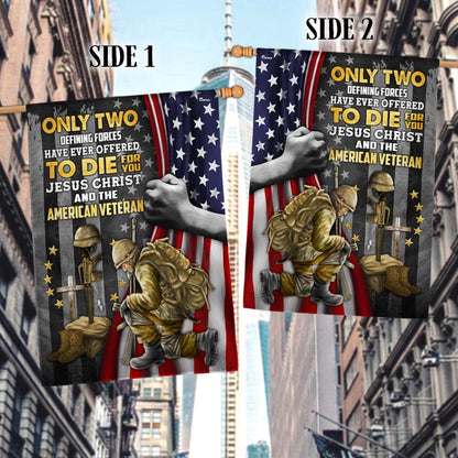 Jesus Christ And The American Veteran Flag, Veterans Day Decor