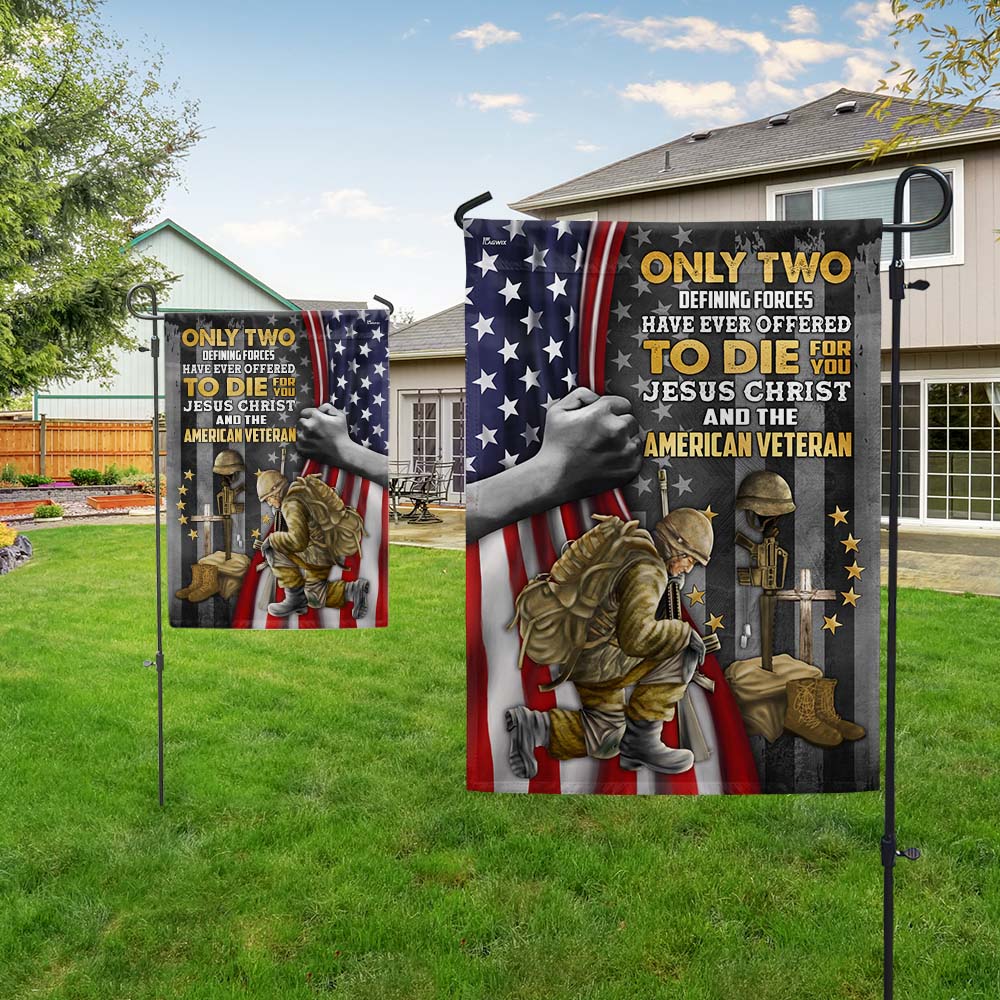 Jesus Christ And The American Veteran Flag, Veterans Day Decor