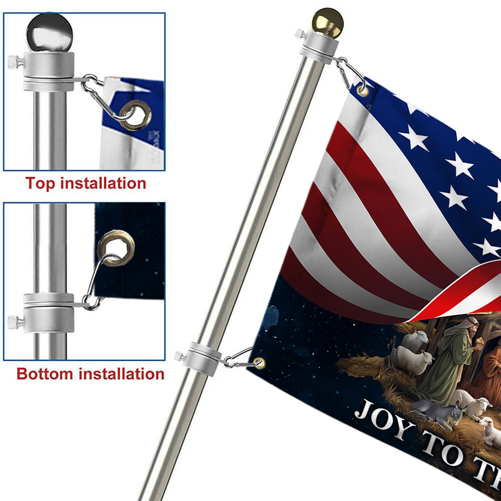 Nativity Of Jesus Christmas Joy To The World Grommet Flag