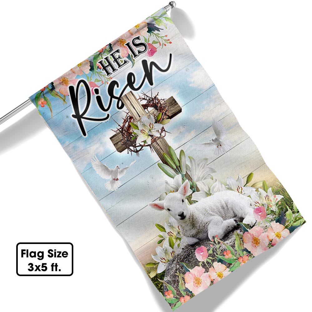 Easter Cross He Is Risen Flag