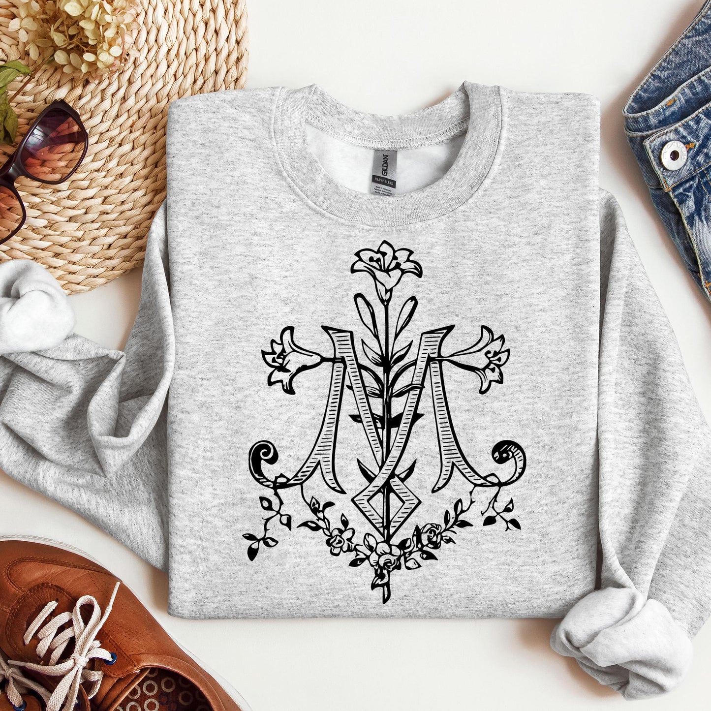 Marian Cross Floral 01