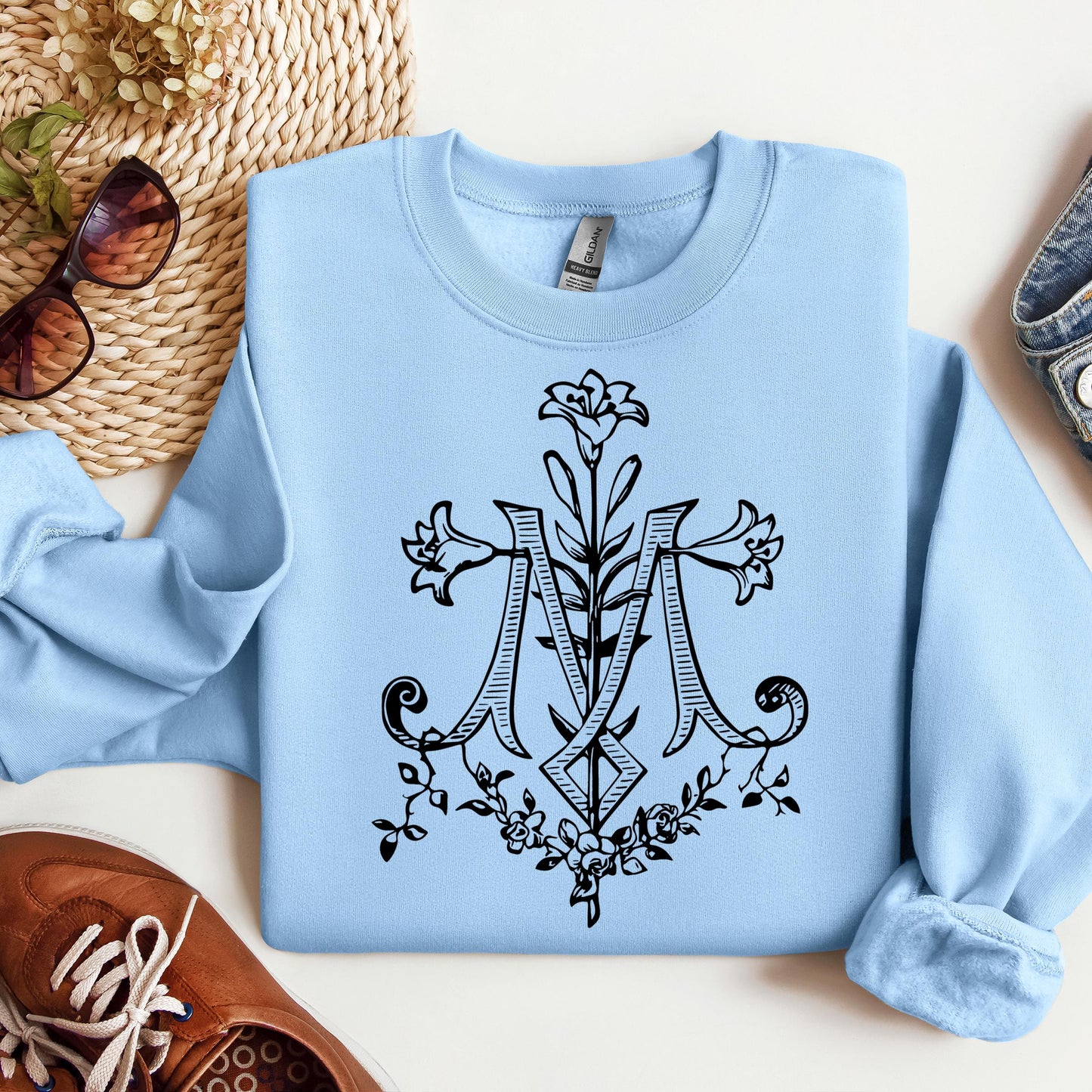 Marian Cross Floral 01