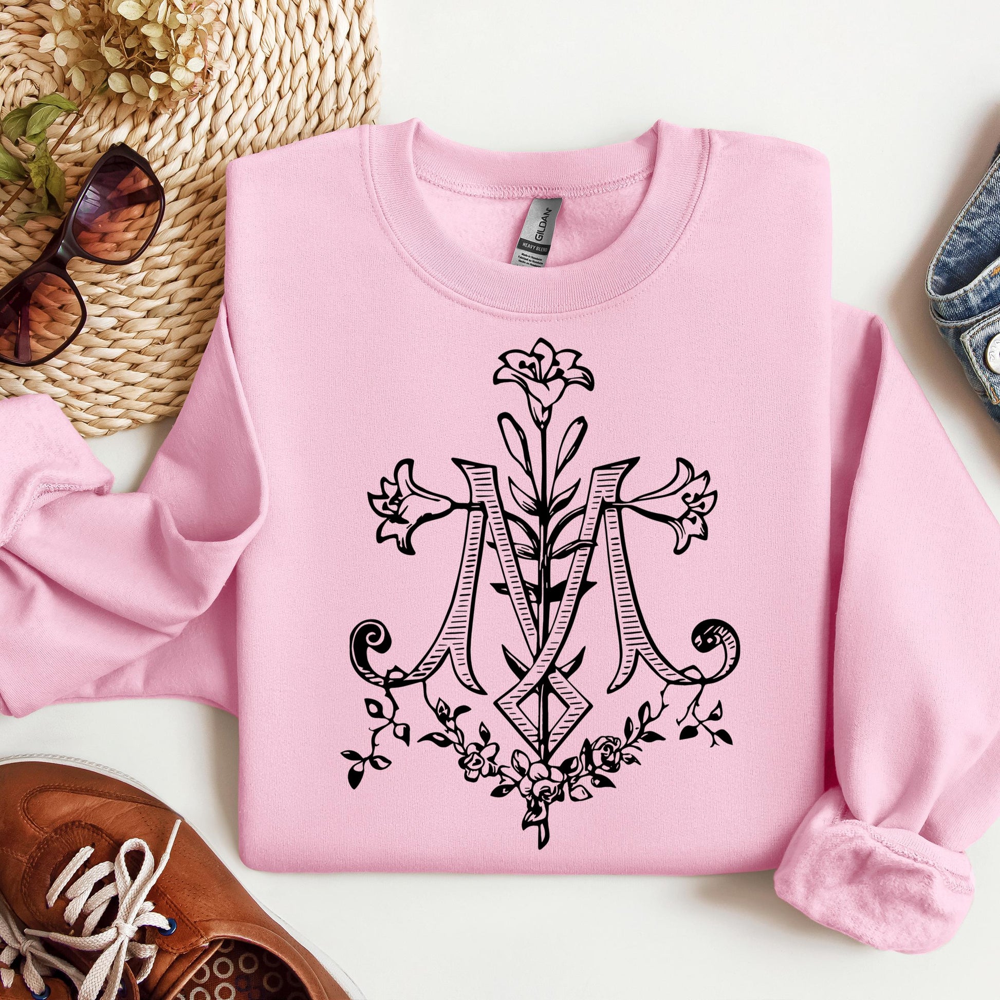 Marian Cross Floral 01