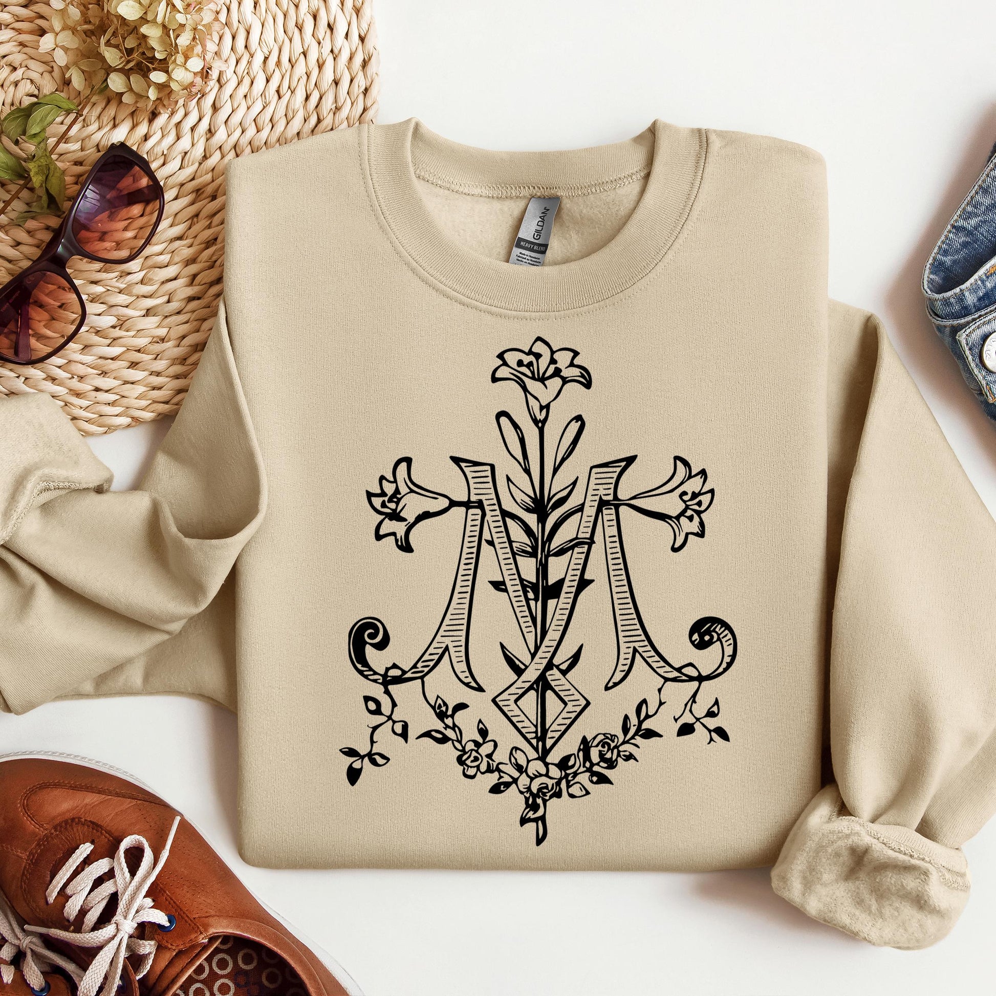 Marian Cross Floral 01