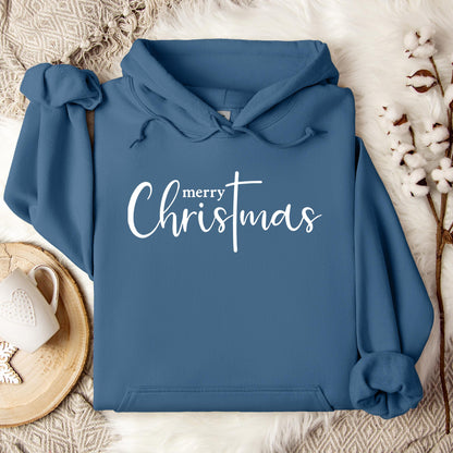 Merry Christmas Cross Hoodie