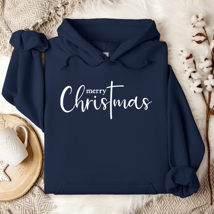 Merry Christmas Cross Hoodie