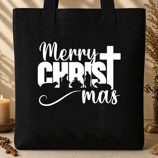 Merry Christmas Nativity Tote Bag