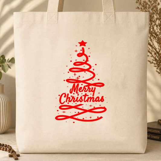 Merry Christmas Tree Tote Bag