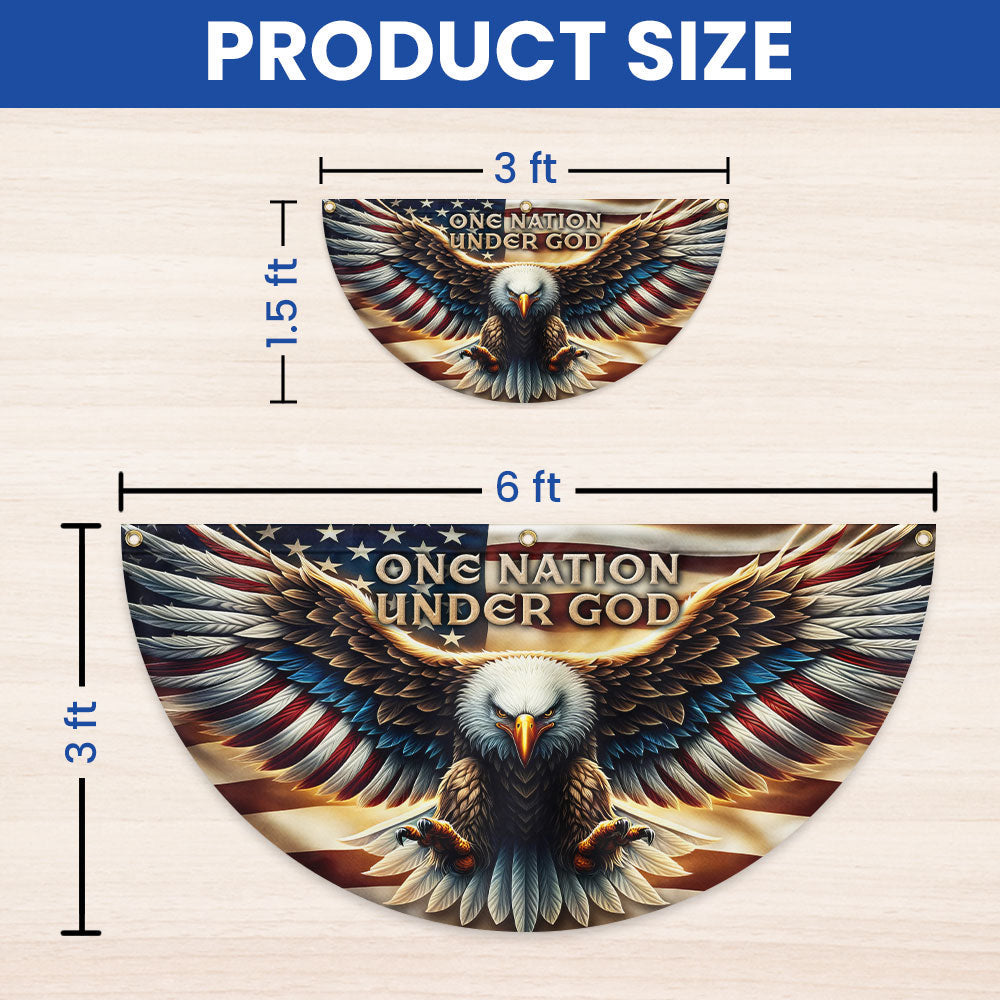 One Nation Under God Patriotic Eagle Non-Pleated Fan Flag