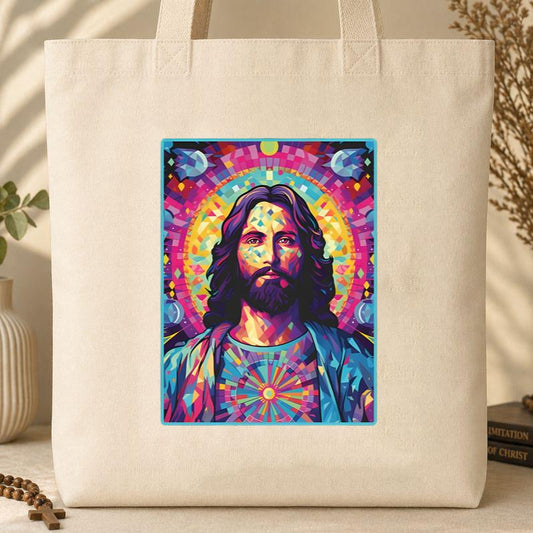 Mosaic Jesus Artistic Tote Bag