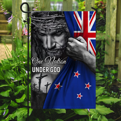 Jesus Flag Jesus One Nation Under God New Zealand Flag TRL1253Fv4
