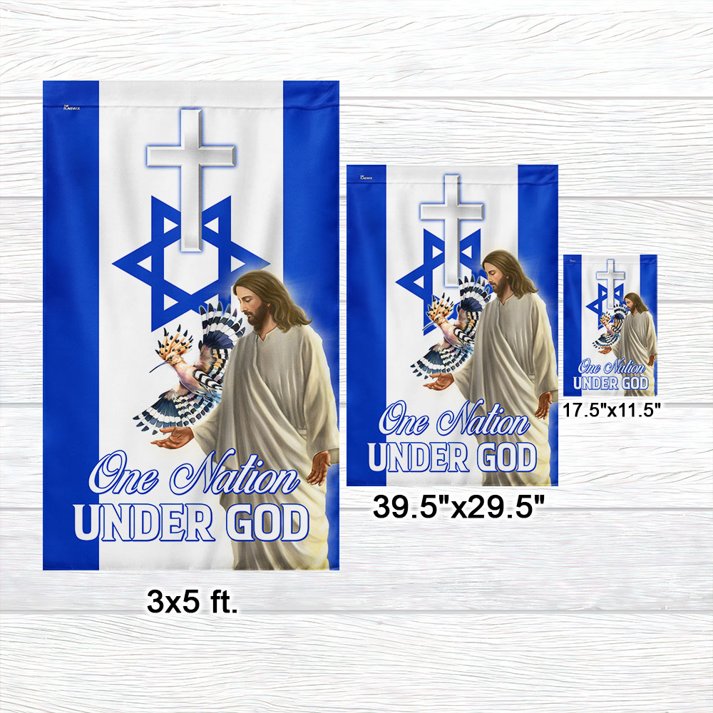 One Nation Under God Israel Jesus Christ Hoopoes Bird Flag