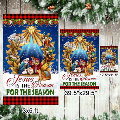 Jesus Christmas Flag Jesus Is The Reason For The Season Holy Night Nativity of Jesus Flag