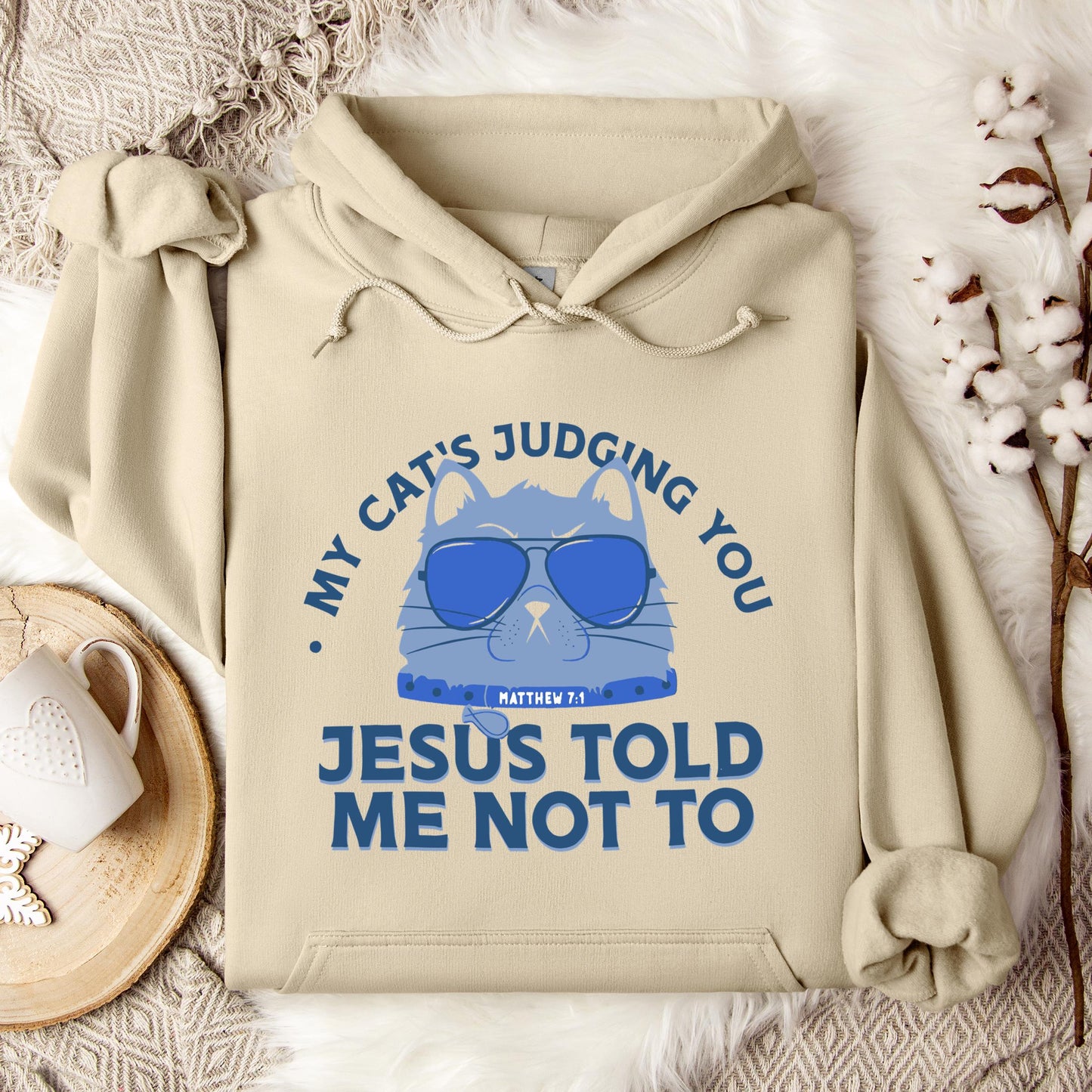My Cat's Judging You Jesus Told Me Not To Hoodie