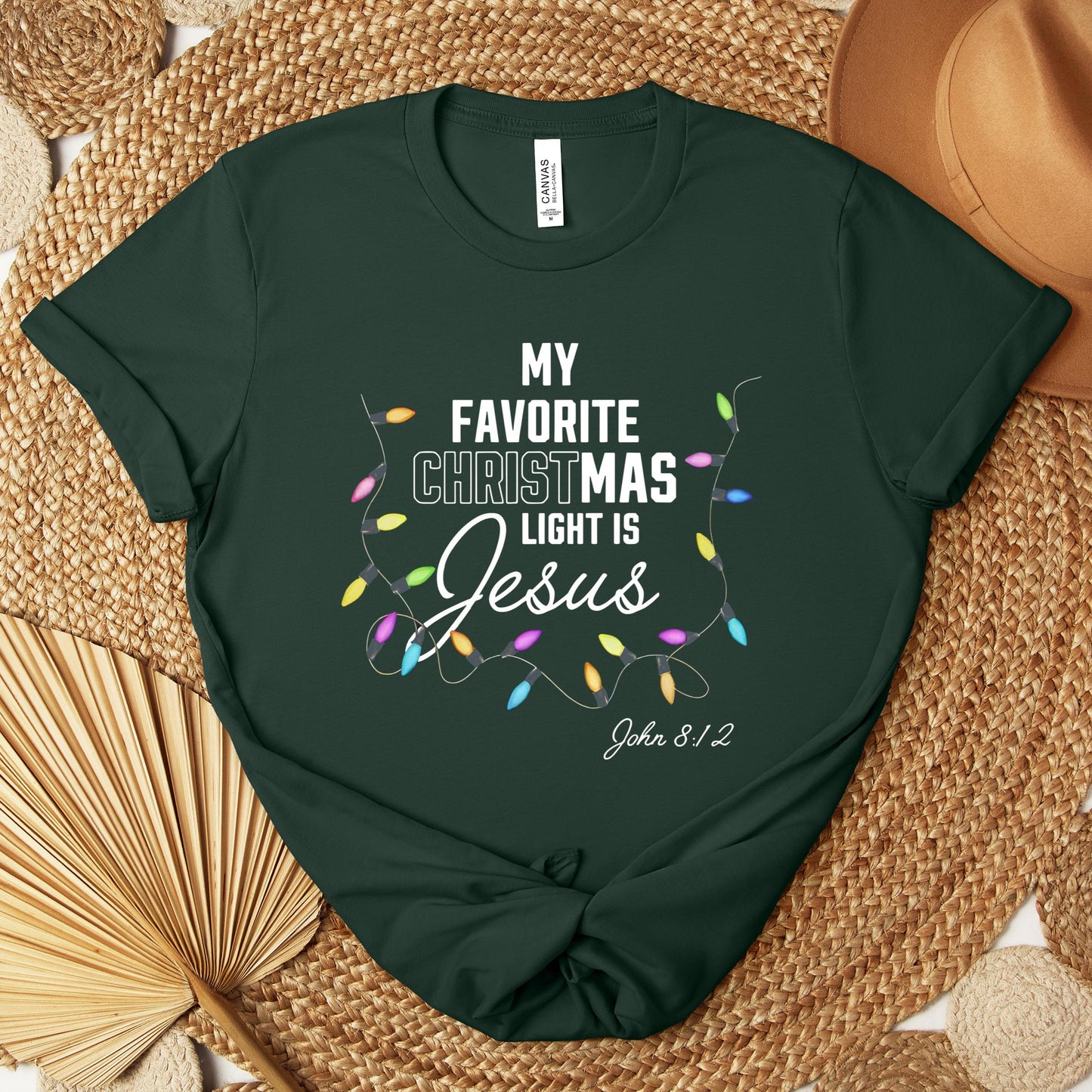 My Favorite Christmas Light Is Jesus John 8.12 Premium T-shirt