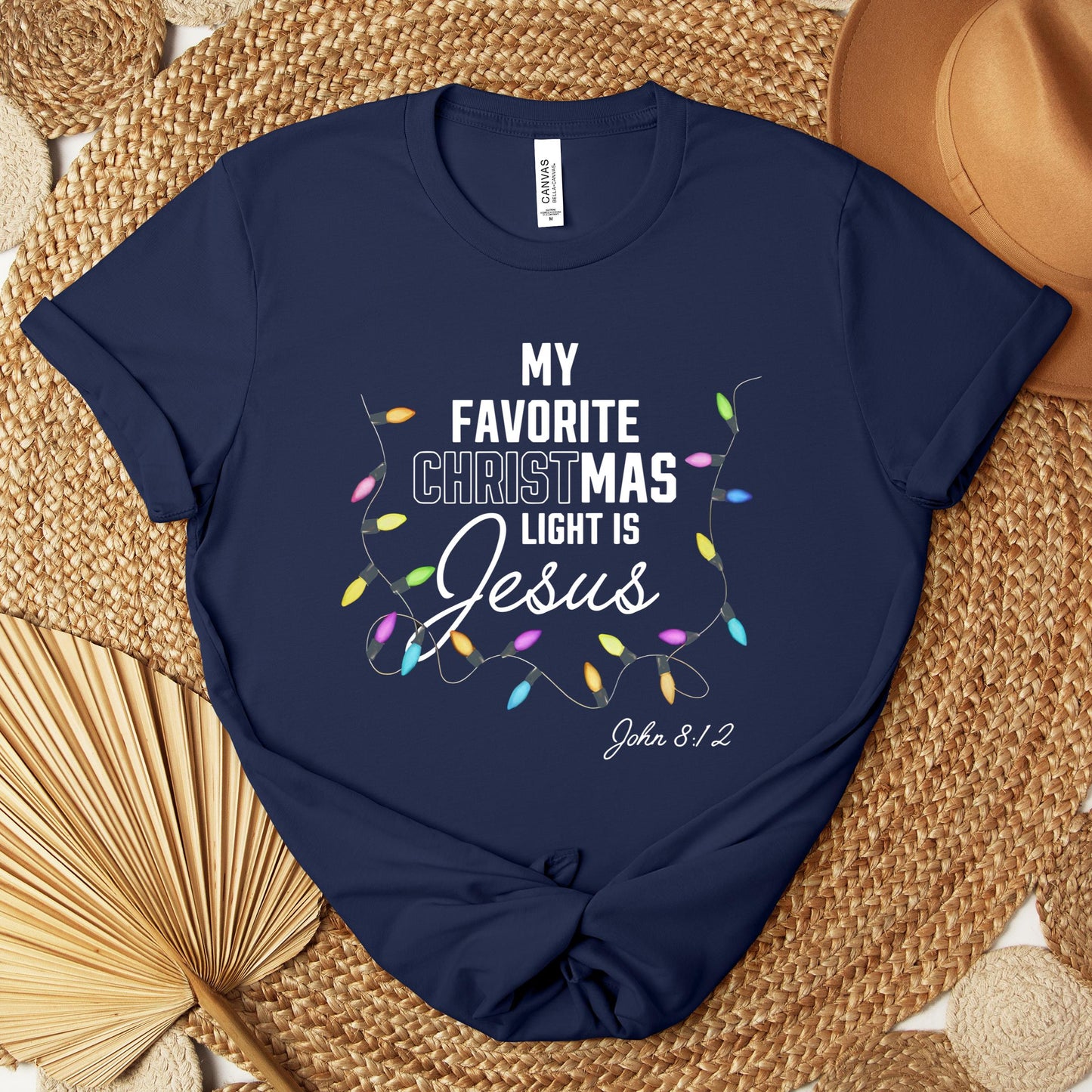 My Favorite Christmas Light Is Jesus John 8.12 Premium T-shirt