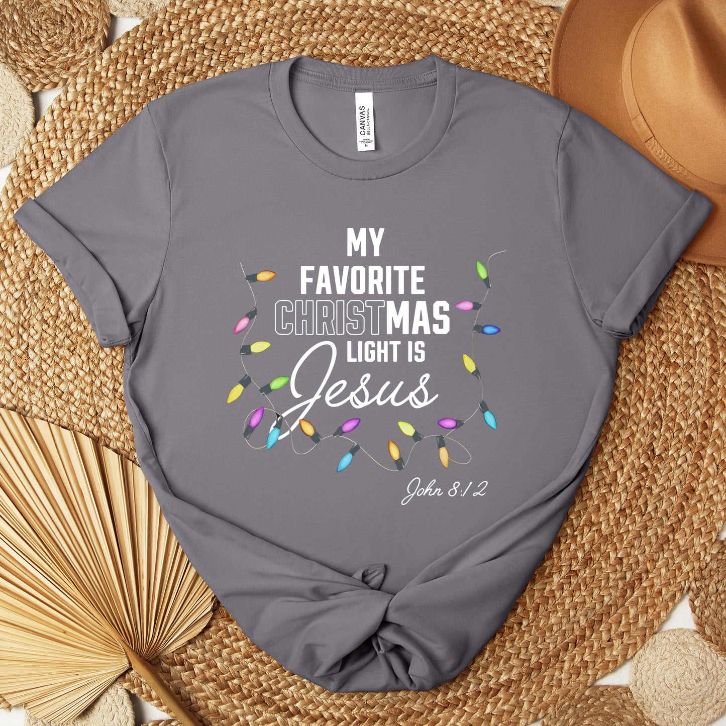 My Favorite Christmas Light Is Jesus John 8.12 Premium T-shirt