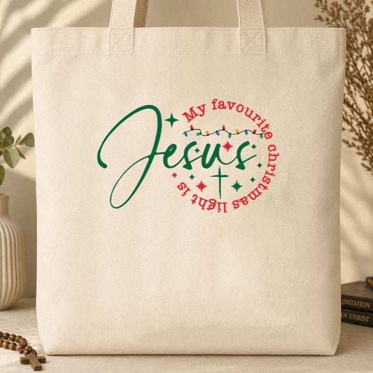 My Favourite Christmas Light Is Jesus Tote Bag