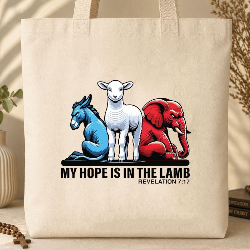 My Hope Is In The Lamb Revelation 7.17 Tote Bag