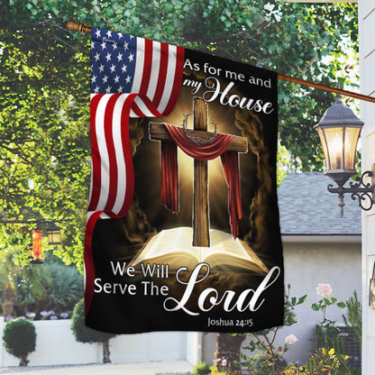 Jesus As For Me And My House, We Will Serve The Lord Jesus Christian Flag  3-Day Shipping