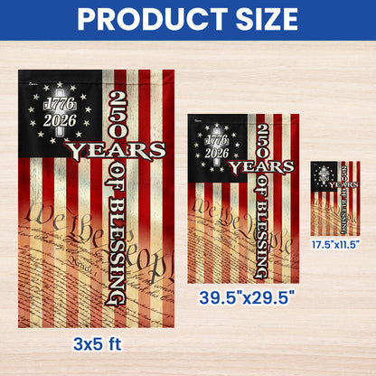 250 Years of Blessing Flag, 1776 2026 We The People Christian Cross Decor